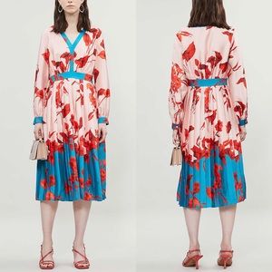 Ted Baker 0 Karolyn  Long Sleeve Pleated Dress